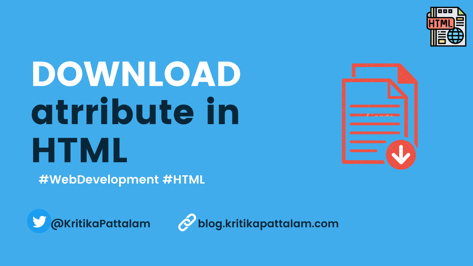Create a DOWNLOAD link in a single line of HTML
